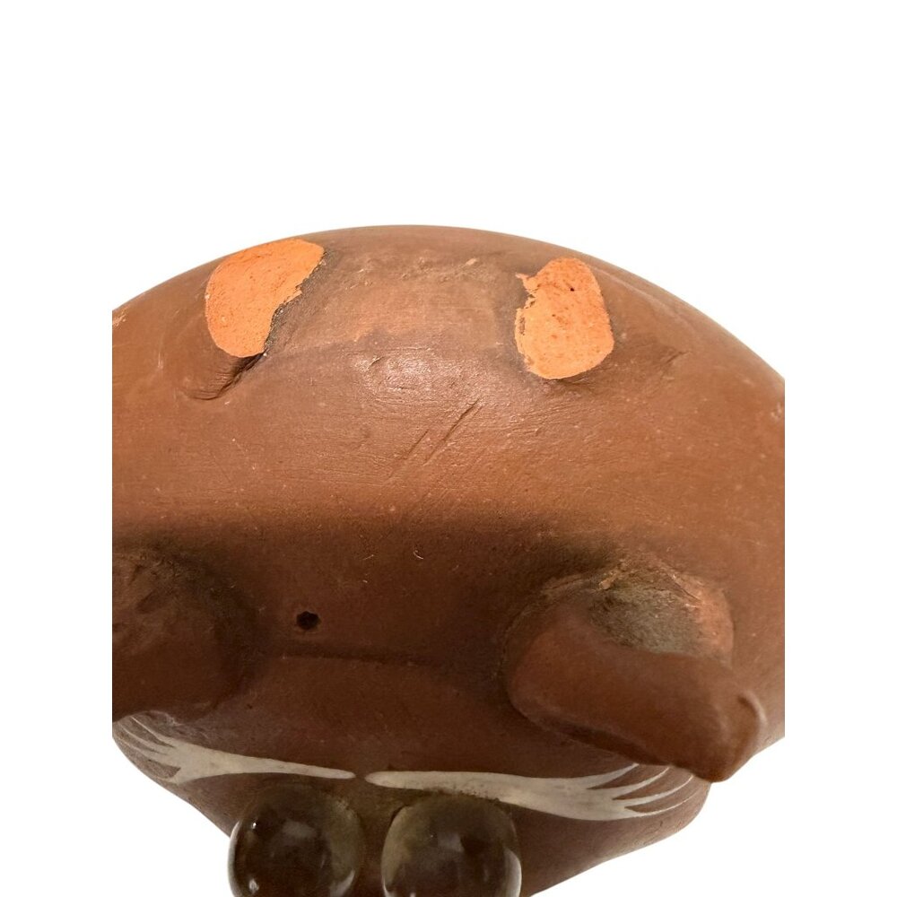 Handcrafted Mexican Terracotta Piggy Bank Decor Missing Top Handle - Picture 6 of 8